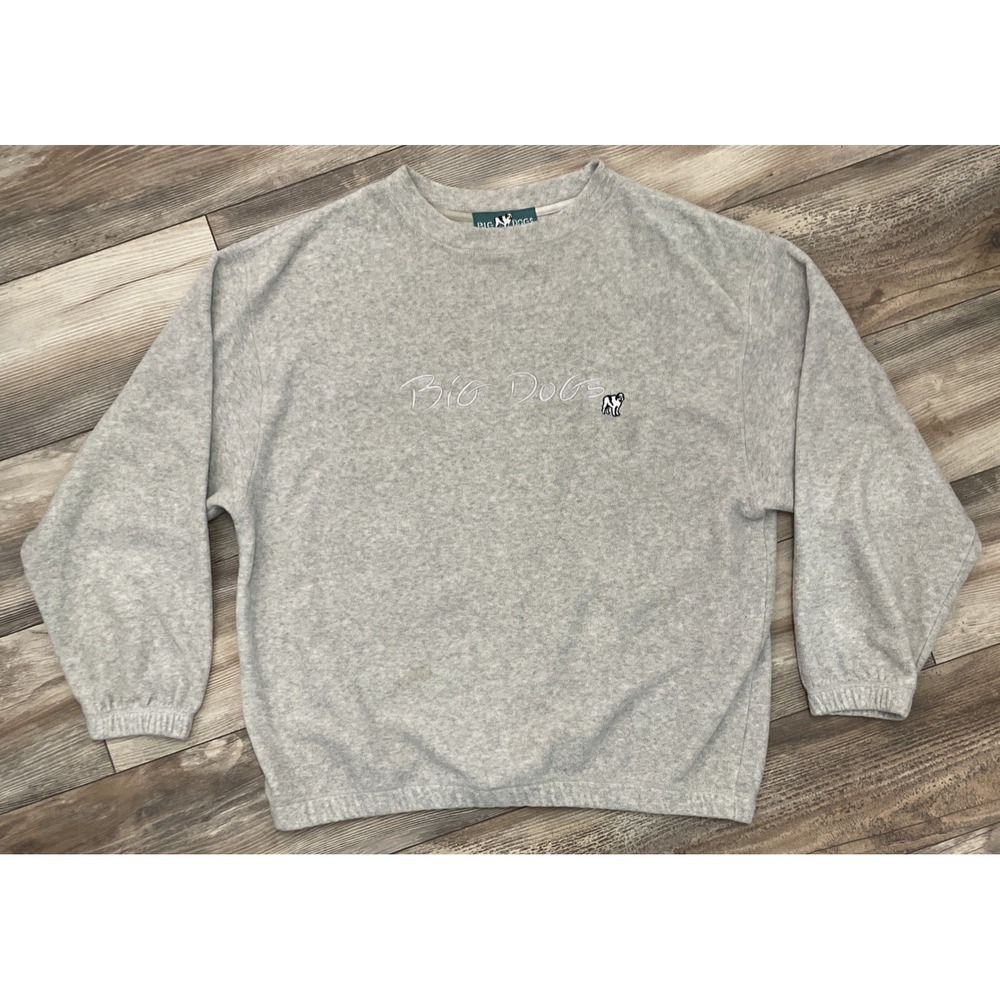 Vintage Big Dogs Sweatshirt‎ X-Large Gray Fleece Logo 90s